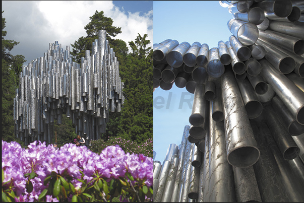 Sibelius Monument composed of 600 hollow steel tubes arranged to form a wave Sibelius Monument composed of 600 hollow steel tubes arranged to form a wave
