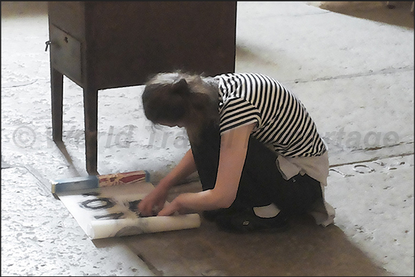 Students draw the details inside the Toompea Lutheran Cathedral Students draw the details inside the Toompea Lutheran Cathedral