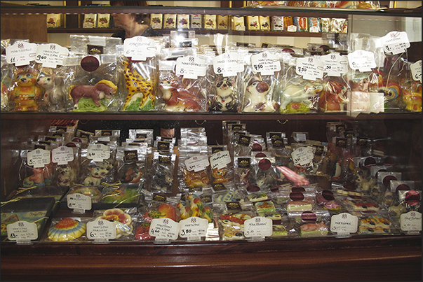 Maiasmokk, the oldest cafe in Tallinn with a display of chocolate and marzipan sweets Maiasmokk, the oldest cafe in Tallinn with a display of chocolate and marzipan sweets