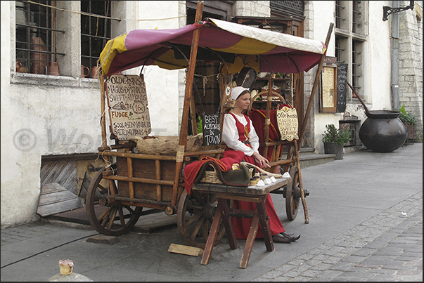 The medieval village in the historic center of the city