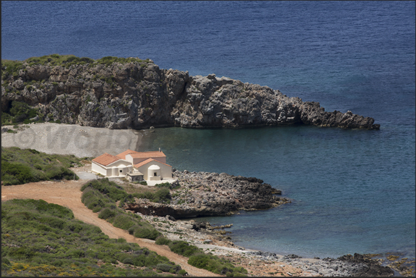 Church in the bay of Aghios Nikolaos below Spathi Cape, northern tip of the island Church in the bay of Aghios Nikolaos below Spathi Cape, northern tip of the island