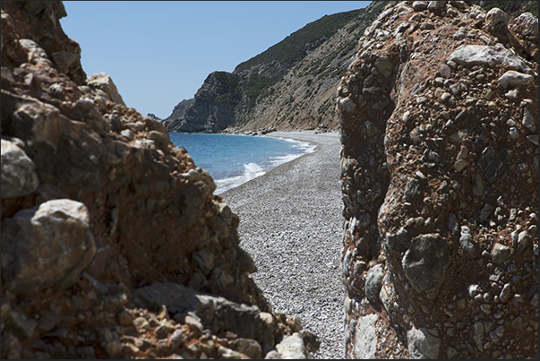 Vothonas beach in the Agios Nikolaos Bay, not far from the village of Avlemonas. South Coast