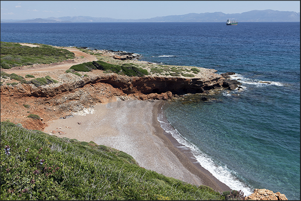 Lagadha Beach, east coast near the canyon that leads to the ruins of the Paleochora Castle Lagadha Beach, east coast near the canyon that leads to the ruins of the Paleochora Castle