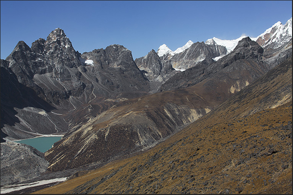Chola Tsho lake (4590 m) in the valley leading to Lobuche Chola Tsho lake (4590 m) in the valley leading to Lobuche