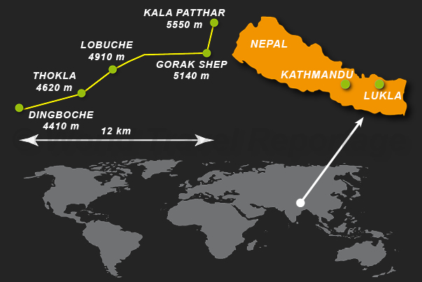 The last path of the journey to the Everest Base Camp