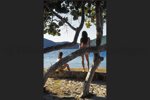 On the beach of Virgin Gorda.