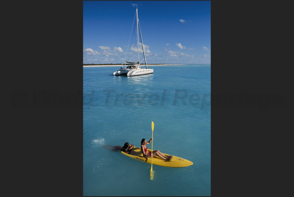 Anchored in front of the island of Anegada