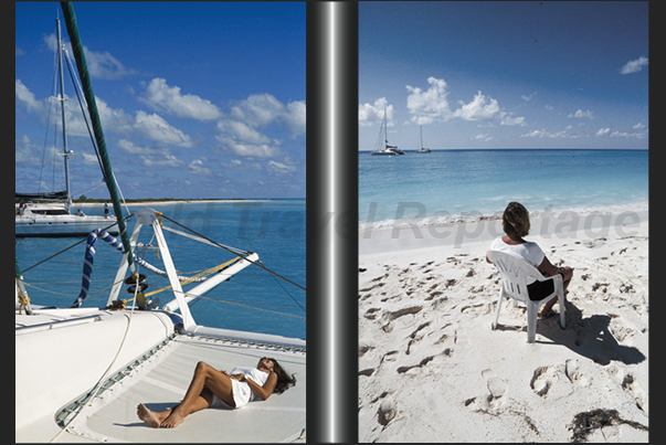 Anchored in front of the island of Anegada