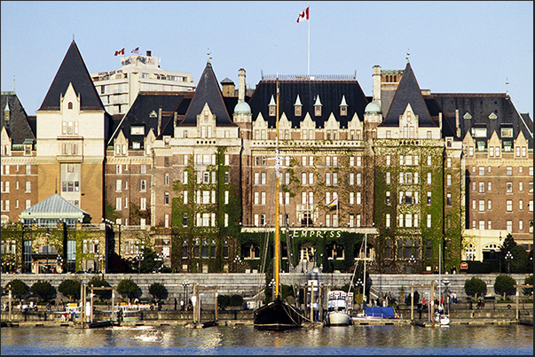 Victoria. Ancient buildings overlooking on the port