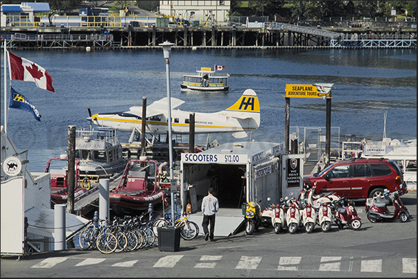 In the port of Victoria, an area is dedicated to the airport of the seaplanes