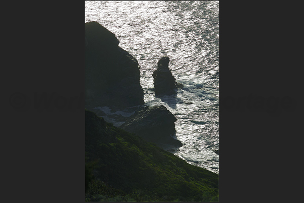 The cliff of Falcone Cape near Stintino