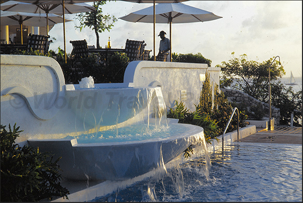 Relax in the pool in one of the most exclusive hotels in the French area, La Samanna Resort Relax in the pool in one of the most exclusive hotels in the French area, La Samanna Resort