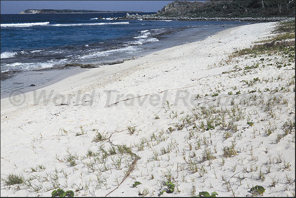 Bays and deserted beaches characterize the north east coast of the island