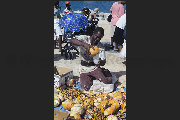 Seller of coconuts