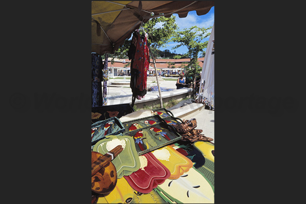 The colorful Marigot market, the capital of the French island The colorful Marigot market, the capital of the French island
