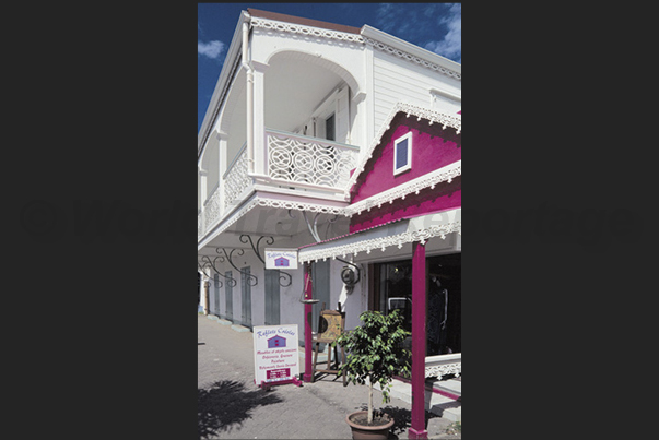 The colorful houses of Marigot, capital of the French area The colorful houses of Marigot, capital of the French area