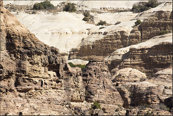 The high rock walls bordering the valley