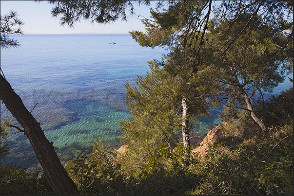 The coastal trail leaves the salt flats and the Hyeres beaches to follow the rocky coast The coastal trail leaves the salt flats and the Hyeres beaches to follow the rocky coast
