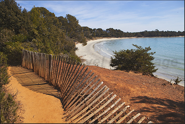 The coastal trail continues past the beach of Estagnol