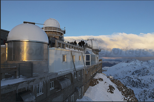 Sunset on Pic du Midi de Bigorre Astronomical Observatory (2877 m)