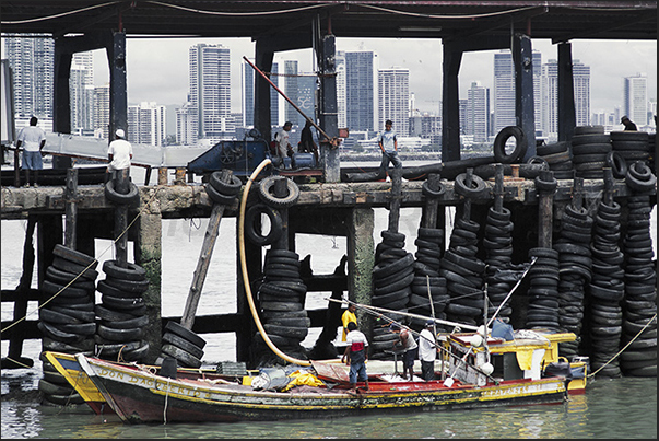 The fishing port in the bay between Panama City and the Old Town The fishing port in the bay between Panama City and the Old Town