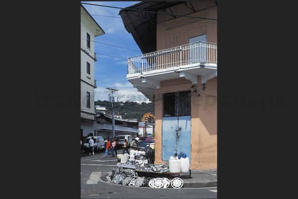 Panama La Vieja (The Old Town). Shop on the street of Car Spare Parts Panama La Vieja (The Old Town). Shop on the street of Car Spare Parts