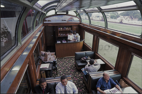 Panama Canal Railway from Panama City to Colon. The wagon bar