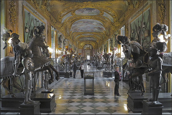 Royal Armoury with medieval weapons of Sixteenth and Seventeenth Century. Armors of the Sabaudian Sovereigns