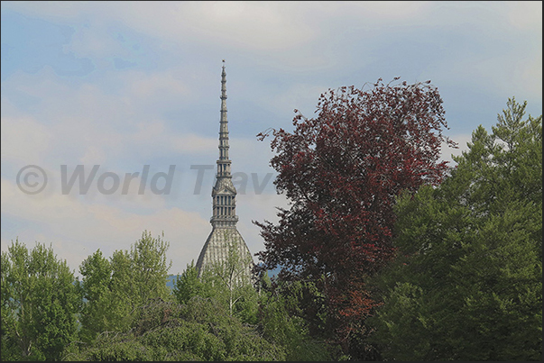 The Royal Gardens. Mole Antonelliana symbol of Turin