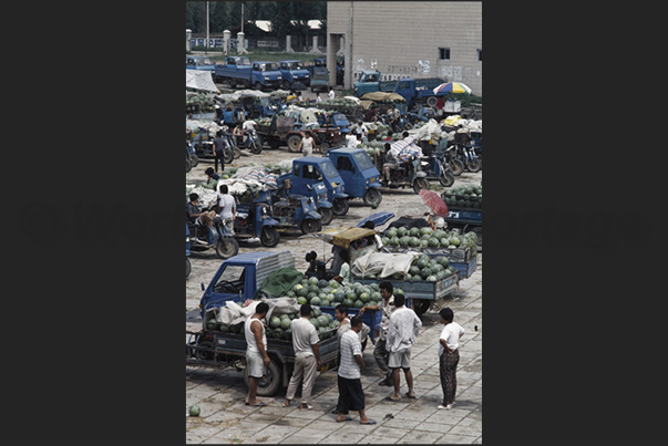 Tianjin Village. The watermelons market Tianjin Village. The watermelons market