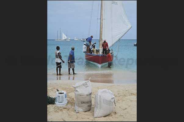 During the race to compensate for gaits, are loaded on board sandbags as a mobile ballast