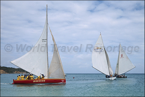 The departure of the ragatta is very busy and at the beginning there are often collisions among the boats