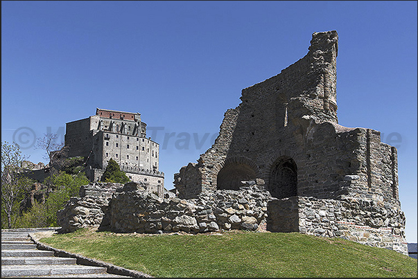 The ruins of the tomb of the monks near the entrance of the abbey