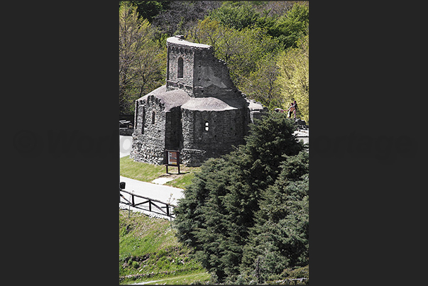 San Michele Abbey was built on the rocks of Monte Pirchiriano at 952 meters above sea level San Michele Abbey was built on the rocks of Monte Pirchiriano at 952 meters above sea level