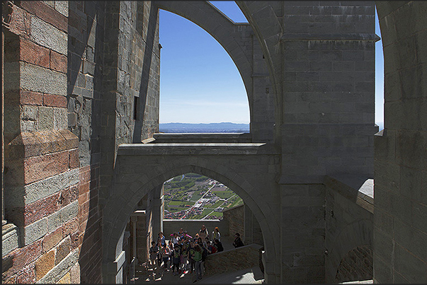 The external part of the staircase leading to the part of the abbey related to the church