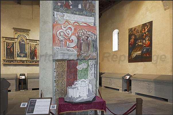 The Old Choir with paintings such as the Triptych of Defendente Ferrari (1520) and tombs of some princes of Savoy House