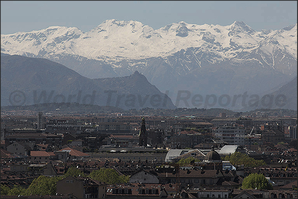 Abbey of San Michele seen from the city of Turin Abbey of San Michele seen from the city of Turin