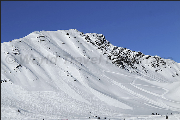 Pic de Chabrieres (2750 m), the speed skiing slope Pic de Chabrieres (2750 m), the speed skiing slope