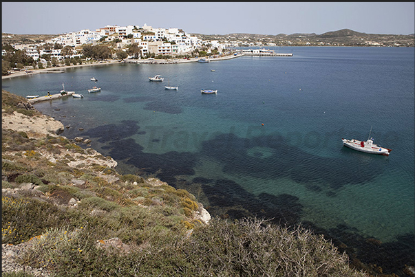 Adamantas. Arrival port of the ferries