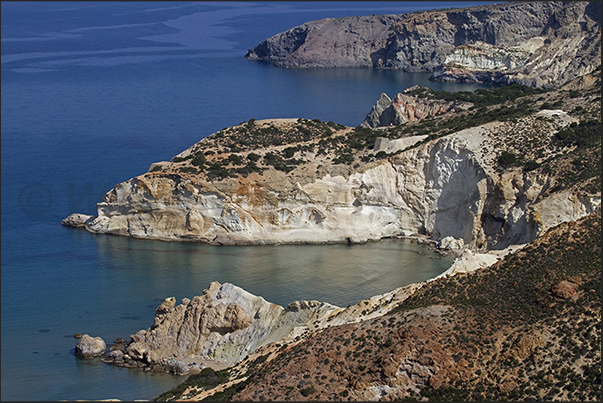 The west coast of the island can only be reached by boat or along long paths along the cliff The west coast of the island can only be reached by boat or along long paths along the cliff