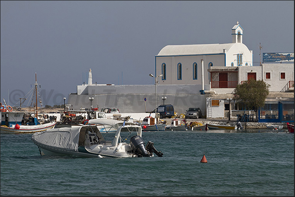 Fishing port in the small town of Pollonia in the north-eastern tip Fishing port in the small town of Pollonia in the north-eastern tip