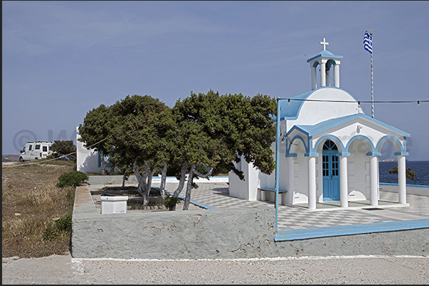 The little church of Pollonia dedicated to the fishermen and sailors of the island The little church of Pollonia dedicated to the fishermen and sailors of the island
