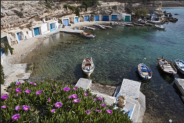 Fishing port of Mandrakia in the northeast coast of the peninsula of Cape Kambanes