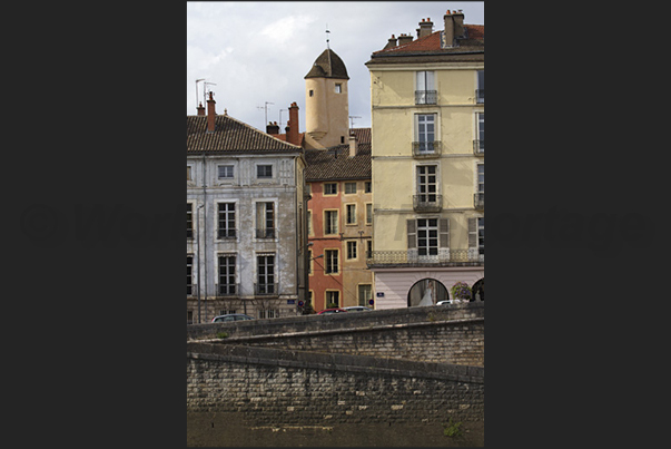 Chalon sur Saône. Glimpses of the medieval village seen sailing along the river Chalon sur Saône. Glimpses of the medieval village seen sailing along the river