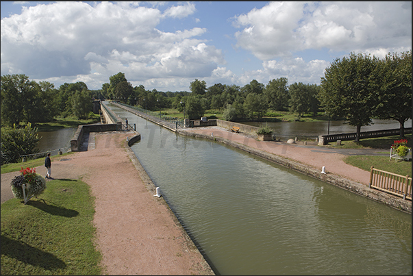 River bridge of Digoin on Loire river River bridge of Digoin on Loire river