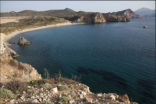 Cape Kambanes, northern tip of the island. The beach on the west side of the cape