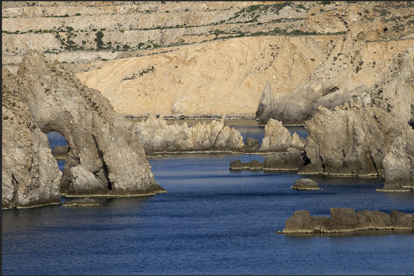 The jagged coastline of Cape Kambanes, the northern tip of the island