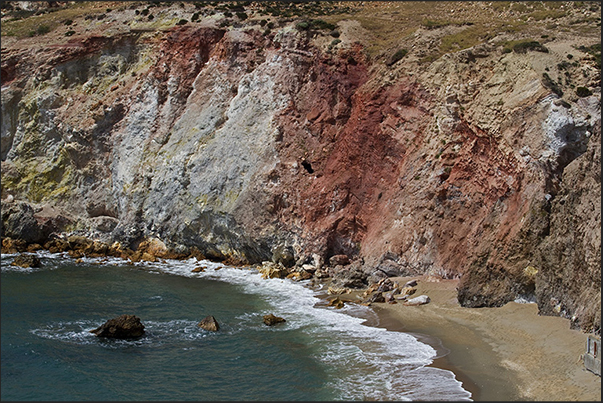 The red cliffs of Paliochori beach (south coast of the island) The red cliffs of Paliochori beach (south coast of the island)