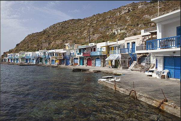 The colored fishermen village of Klima (west coast of Cape Kambanes)