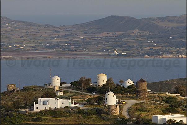 Tripiti windmills and, on the other coast of the Gulf of Milou Bay, the little airport Tripiti windmills and, on the other coast of the Gulf of Milou Bay, the little airport